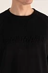 Balmain Cotton sweatshirt black for men - 100% cotton. Country of manufacture: Italy. Care: specialized cleaning - photo 5