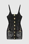 Balmain Women's leather dress - Visible seams, embossed gold buttons on the front. 100% genuine leather. Fastener: zipper. two patch pockets. Country of manufacture: Italy. Care: specialized cleaning - photo 1