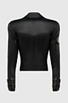 Balmain Black leather jacket for women - zipper on the lapel. 100% genuine leather. Fastener: zipper. Country of manufacture: Italy. Care: specialized cleaning - photo 7