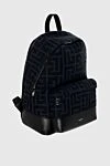 Balmain Рюкзак чорний чоловічий - Логотип Balmain. 90% бавовна, 10% поліестер (PL)100% натуральна шкіра. Накладна кишеня. блискавка. Країна виробник: Франция. Догляд: спеціалізоване чищення - фото 3