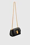 Balmain Women's bag black - Balmain monogram. 90% cotton, 10% polyester (PL) 100% genuine leather. buckle. Country of manufacture: Italy. Care: specialized cleaning - photo 3