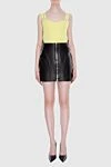 Women black leather mini skirt with zippers Magda Butrym - decorative seams. 100% leather. zipper. Country of manufacture: Italy. Care: specialized cleaning - photo 2