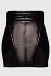 Women black leather mini skirt with zippers Magda Butrym - decorative seams. 100% leather. zipper. Country of manufacture: Italy. Care: specialized cleaning - photo 6