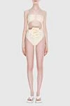 Swimsuit made of polyamide and elastane for women beige Magda Butrym - three-dimensional flower. 72% polyamide, 28% elastane. Country of manufacture: Italy. Care: specialized cleaning - photo 2