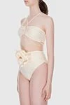 Magda Butrym Swimsuit made of polyamide and elastane for women beige - three-dimensional flower. 72% polyamide, 28% elastane. Country of manufacture: Italy. Care: specialized cleaning - photo 3