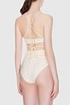 Swimsuit made of polyamide and elastane for women beige Magda Butrym - three-dimensional flower. 72% polyamide, 28% elastane. Country of manufacture: Italy. Care: specialized cleaning - photo 4