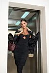Magda Butrym Fitted black mini dress with thin ties and vertical draping - zipper. sleeveless. 63% viscose, 24% polyamide, 13% elastane. Country of manufacture: Italy. Care: specialized cleaning - photo 7