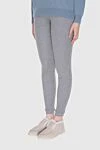 Magda Butrym Gray cotton leggings for women - 95% cotton, 5% elastane. elastic belt. Country of manufacture: Italy. Care: specialized cleaning - photo 3