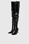 Magda Butrym Thigh-high boots women's leather high patent black - leather. Heel height: 10 cm. zipper. Country of manufacture: Italy. Care: specialized cleaning - photo 5