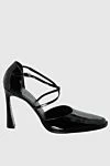 Magda Butrym Women's black leather shoes with crisscross straps - cross straps. genuine leather. Heel height: 10 centimeters. buckle. Country of manufacture: Italy. Care: specialized cleaning - photo 1