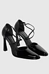 Women's black leather shoes with crisscross straps Magda Butrym - cross straps. genuine leather. Heel height: 10 centimeters. buckle. Country of manufacture: Italy. Care: specialized cleaning - photo 2