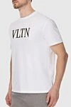 Valentino White cotton T-shirt for men - logo print. 100% cotton. Country of manufacture: Italy. Care: specialized cleaning - photo 3