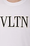 Футболка з бавовни біла чоловіча Valentino - принт логотипу. 100% бавовна. Країна виробник: Італія. Догляд: спеціалізоване чищення - фото 6