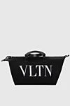 Valentino Travel bag made of polyamide black for woman - large logo. polyamide. Fastener: zipper. Country of manufacture: Italy. Care: specialized cleaning - photo 1