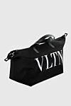 Valentino Women's black polyamide travel bag - large logo. polyamide. Fastener: zipper. Country of manufacture: Italy. Care: specialized cleaning - photo 3