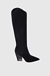 Santoni Women's suede cowboy boots, black - suede. Heel height: 9 cm. Country of manufacture: Italy. Care: specialized cleaning - photo 1