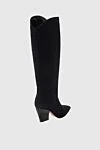 Women's suede cowboy boots, black Santoni - suede. Heel height: 9 cm. Country of manufacture: Italy. Care: specialized cleaning - photo 4