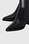 Gianvito Rossi Black leather boots for women - 100% genuine leather. Fastener: zipper. Heel height: 7cm. Sole Height: 1cm. Country of manufacture: Italy. Care: specialized cleaning - photo 5