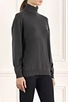 Brunello Cucinelli Гольф з кашеміру сірий жіночий - 100% кашемір. Країна виробник: Італія. Догляд: спеціалізоване чищення - фото 3
