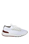 Brunello Cucinelli White wool sneakers for men - contrast sole, contrast insert. 100% wool. lacing. Country of manufacture: Italy. Care: specialized cleaning - photo 1