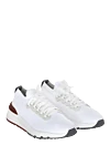 Brunello Cucinelli White wool sneakers for men - contrast sole, contrast insert. 100% wool. lacing. Country of manufacture: Italy. Care: specialized cleaning - photo 3