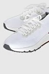 Brunello Cucinelli White wool sneakers for men - contrast sole, contrast insert. 100% wool. lacing. Country of manufacture: Italy. Care: specialized cleaning - photo 5