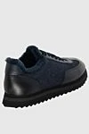 Doucal`s Wool, leather and fur sneakers blue for men - 50% wool, 50% genuine leather, 100% natural fur. Lace-up. Sole Height: 3.5cm. Outsole: Rubber. Insole: Fur. Country of manufacture: Italy. Care: specialized cleaning - photo 3