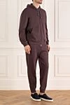 Brunello Cucinelli Фіолетовий трикотажний спортивний костюм з бавовни з капюшоном (уцінка) - Капюшон93% бавовна, 7% поліамідКуліска, блискавкаЧотири бічні кишені. Країна виробник: Італія. Догляд: спеціалізоване чищення - фото 3