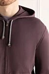 Brunello Cucinelli Фіолетовий трикотажний спортивний костюм з бавовни з капюшоном (уцінка) - Капюшон93% бавовна, 7% поліамідКуліска, блискавкаЧотири бічні кишені. Країна виробник: Італія. Догляд: спеціалізоване чищення - фото 5