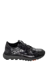 Santoni Crocodile leather sneakers black for men - 100% crocodile skin. lacing. Country of manufacture: Italy. Care: specialized cleaning - photo 1