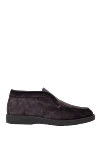 Santoni Men's brown nubuck loafers - natural fur lining. 100% nubuck. Country of manufacture: Italy. Care: specialized cleaning - photo 1