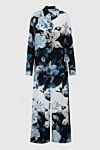 Off-White Black silk pantsuit for women - floral print. 100% silk. Country of manufacture: Italy. Care: specialized cleaning - photo 1