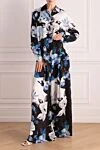 Black silk pantsuit for women Off-White - floral print. 100% silk. Country of manufacture: Italy. Care: specialized cleaning - photo 2