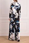 Black silk pantsuit for women Off-White - floral print. 100% silk. Country of manufacture: Italy. Care: specialized cleaning - photo 4