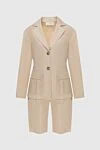 Peserico Beige linen suit with shorts for women - 100% linen. Closure: buttons. two pockets. Country of manufacture: Italy. Care: specialized cleaning - photo 1