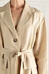 Peserico Beige linen suit with shorts for women - 100% linen. Closure: buttons. two pockets. Country of manufacture: Italy. Care: specialized cleaning - photo 5