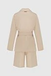 Peserico Beige linen suit with shorts for women - 100% linen. Closure: buttons. two pockets. Country of manufacture: Italy. Care: specialized cleaning - photo 7