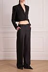 Magda Butrym Black silk pantsuit for women - 100% silk. Closure: buttons. two side pockets. Country of manufacture: Italy. Care: specialized cleaning - photo 3