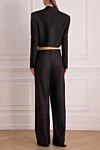 Black silk pantsuit for women Magda Butrym - 100% silk. Closure: buttons. two side pockets. Country of manufacture: Italy. Care: specialized cleaning - photo 4