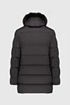 Men's down jacket made of polyamide black Moorer - Additionally: Hood with fur. Composition: 100% polyamide. Closure: Zipper, buttons. Pockets: Two side pockets. Lining: 100% natural fur. Country of manufacture: Italy. Care: specialized cleaning - photo 6