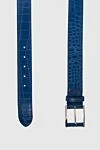 Cesare di Napoli Crocodile leather belt blue for men - Textured leather. 100% crocodile leather. Size: Width 4cm. Buckle. Country of manufacture: Italy. Care: specialized cleaning - photo 3