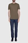Cesare di Napoli Straight-cut T-shirt in a muted olive tone made of soft jersey (markdown) - 88% cotton, 12% elastane. Country of manufacture: Italy. Care: specialized cleaning - photo 3