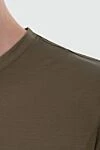 Straight-cut T-shirt in a muted olive tone made of soft jersey (markdown) Cesare di Napoli - 88% cotton, 12% elastane. Country of manufacture: Italy. Care: specialized cleaning - photo 6