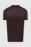 Cesare di Napoli Men's knitted T-shirt in a noble coffee-chocolate shade (markdown) - 100% cotton. Country of manufacture: Italy. Care: specialized cleaning - photo 1