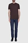 Men's knitted T-shirt in a noble coffee-chocolate shade (markdown) Cesare di Napoli - 100% cotton. Country of manufacture: Italy. Care: specialized cleaning - photo 2