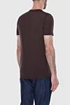 Men's knitted T-shirt in a noble coffee-chocolate shade (markdown) Cesare di Napoli - 100% cotton. Country of manufacture: Italy. Care: specialized cleaning - photo 4