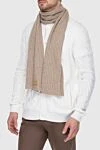 Beige cashmere scarf for men Billionaire - stripes. 100% cashmere. Country of manufacture: Italy. Care: specialized cleaning - photo 2