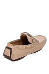 Men's moccasins made of genuine leather and alligator leather beige Cesare di Napoli - Decorative lacing. 50% genuine leather, 50% alligator skin. Interior: Leather. Insole: Leather. Outsole: Other materials. Country of manufacture: Italy. Care: specialized cleaning - photo 4