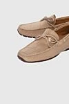 Cesare di Napoli Men's moccasins made of genuine leather and alligator leather beige - Decorative lacing. 50% genuine leather, 50% alligator skin. Interior: Leather. Insole: Leather. Outsole: Other materials. Country of manufacture: Italy. Care: specialized cleaning - photo 5