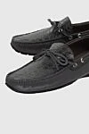 Cesare di Napoli Men's moccasins made of genuine leather and alligator leather gray - Decorative lacing. 50% genuine leather, 50% alligator skin. Interior: Leather. Insole: Leather. Outsole: Other materials. Country of manufacture: Italy. Care: specialized cleaning - photo 5